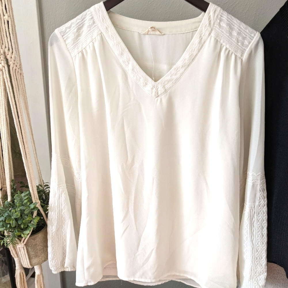 Boho White Blouse
